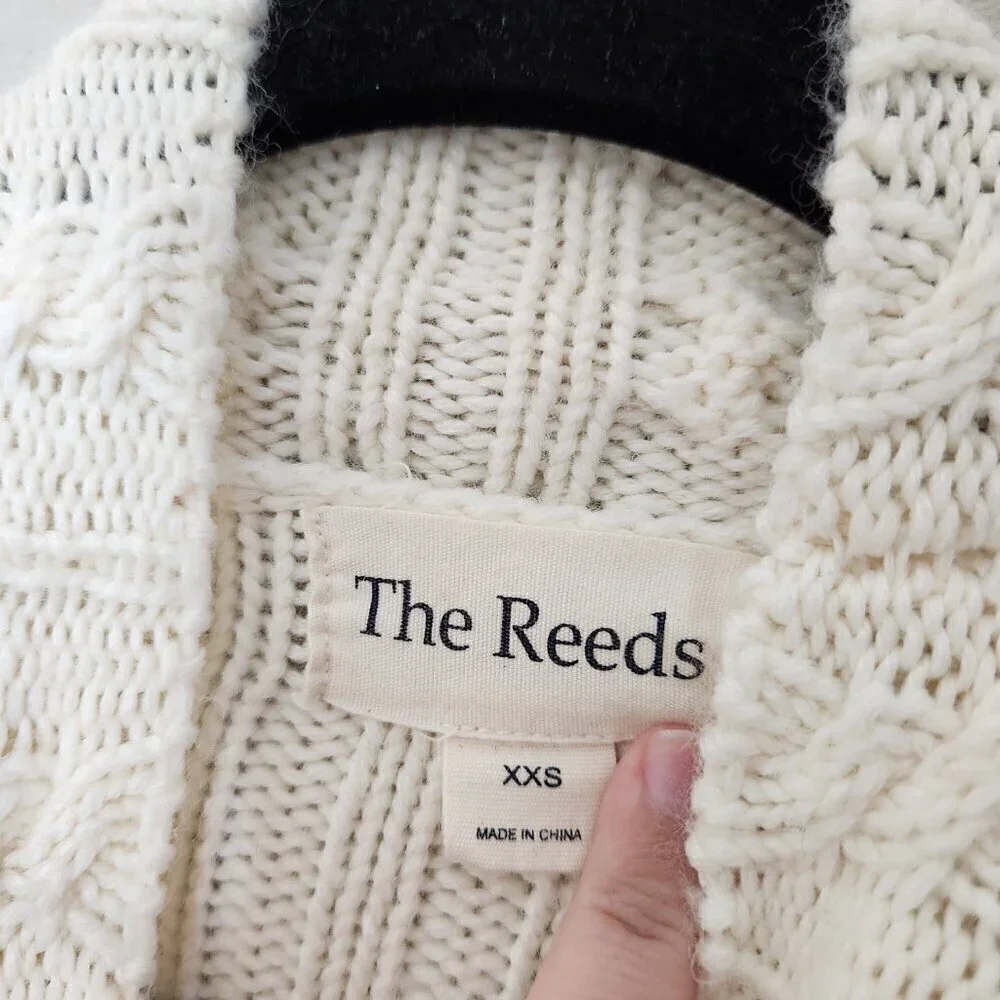 THE REEDS X J. CREW White Knit Mock Neck Sweater